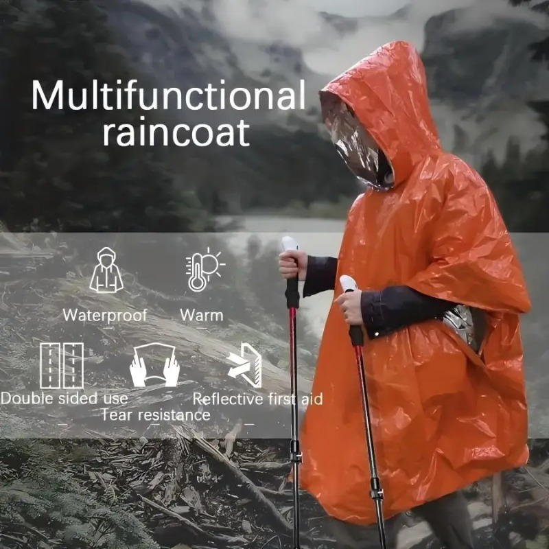 1-5PCS 다기능 생존 비옷 비상 담요 판초 단열 방 - Emergency Poncho Rain 리뷰 및 가격